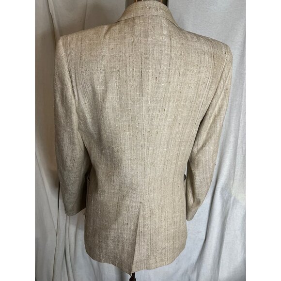 Vintage Di Mitri Men's Silk Blazer Jacket Beige 100% Pure Silk Two-Button Size M - Picture 8 of 16
